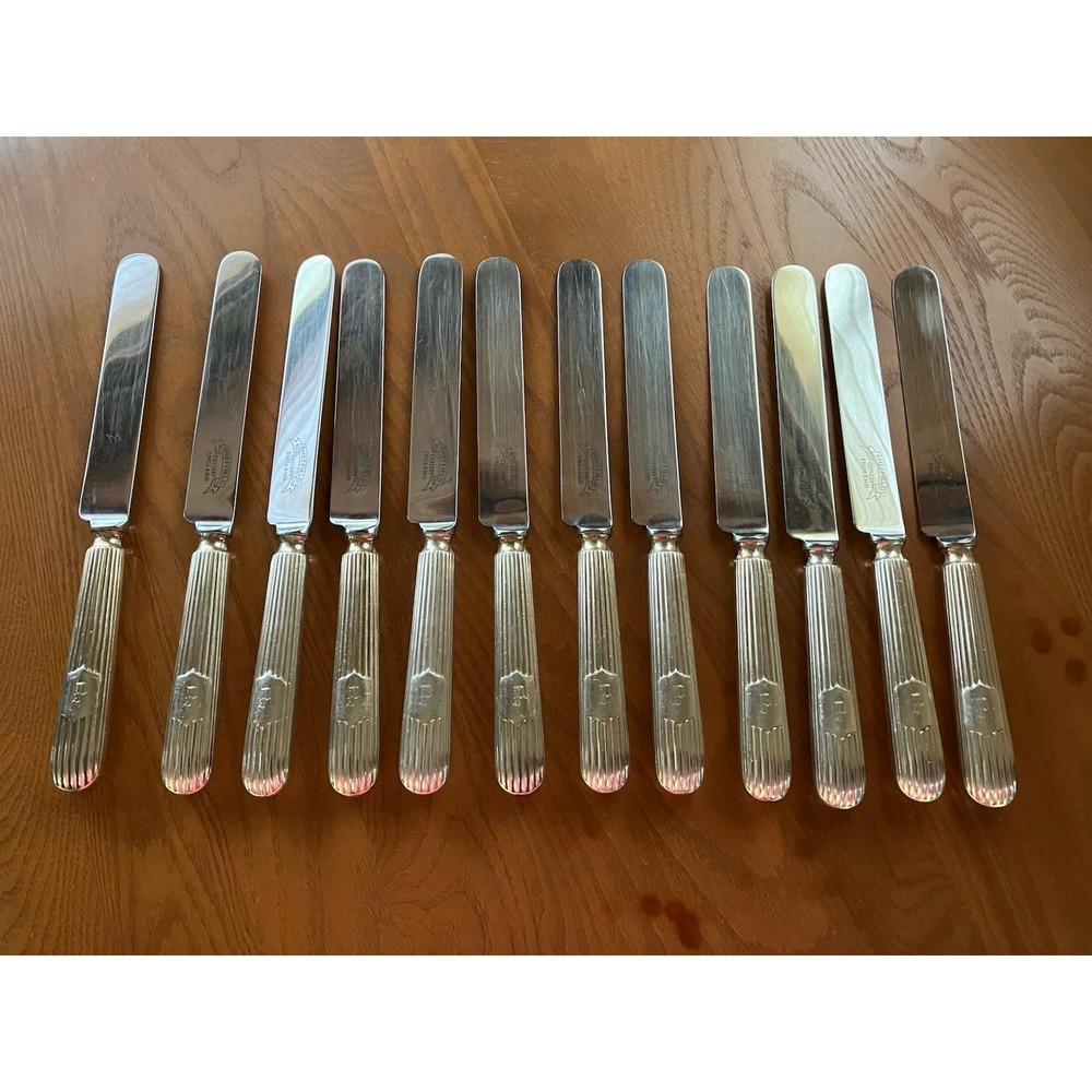 Vintage Wm Hutton & Sons Sheffield England Reeded Harley Pattern 12pc Set